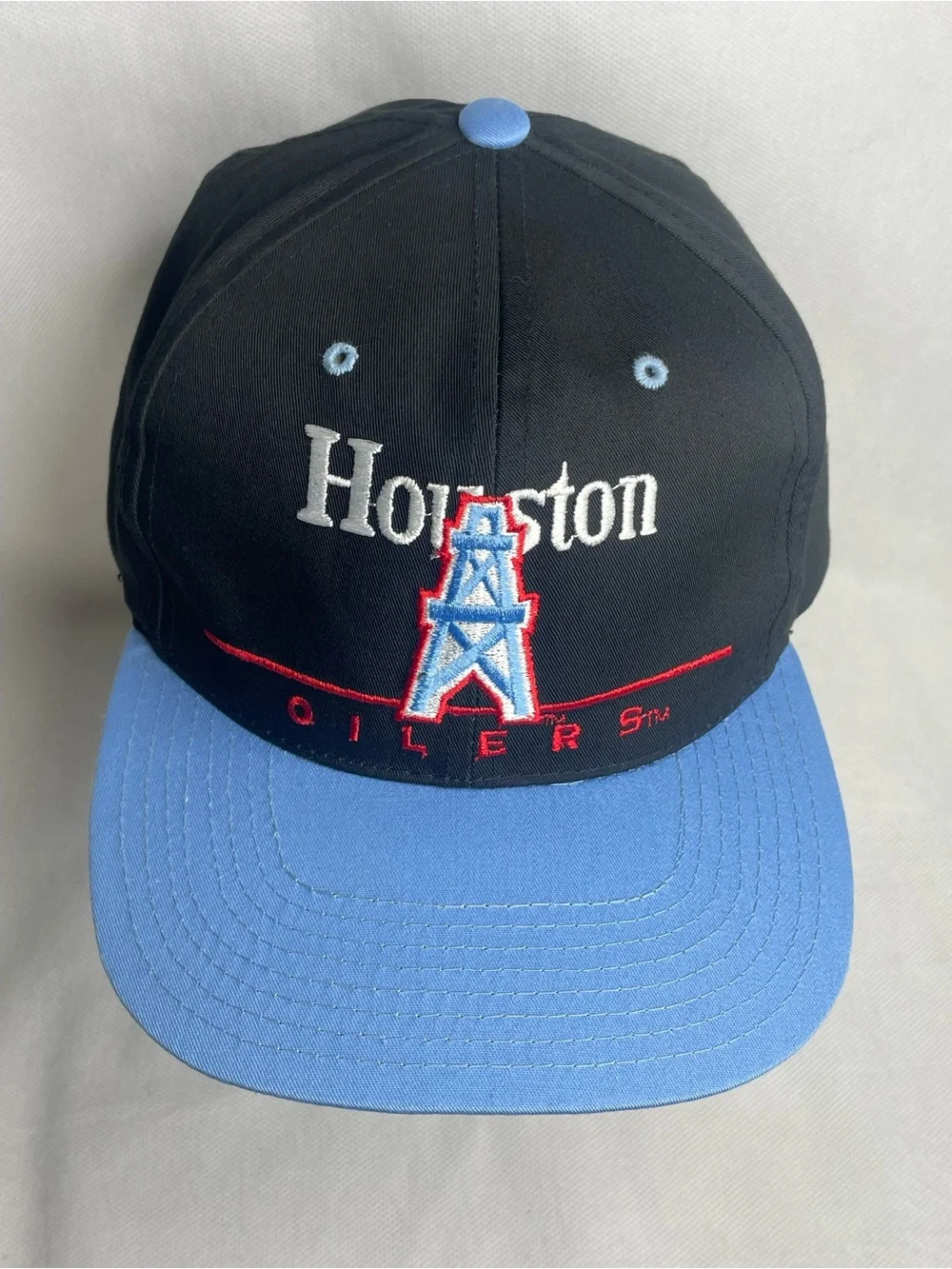 Vintage Eastport Team NFL Houston Oilers Football Snapback Cap Hat Trucker Black